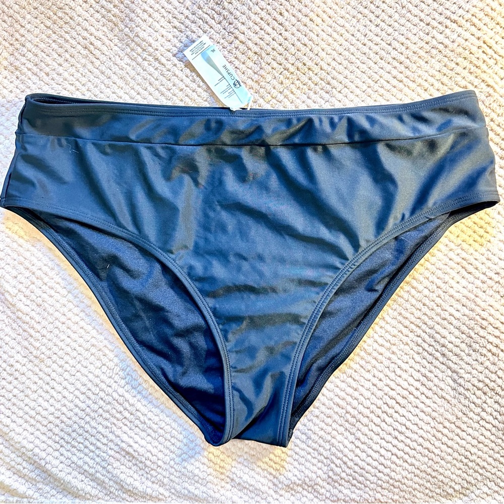 NWT CUPSHE High Waisted Bikini Bottom- Sz XL in black